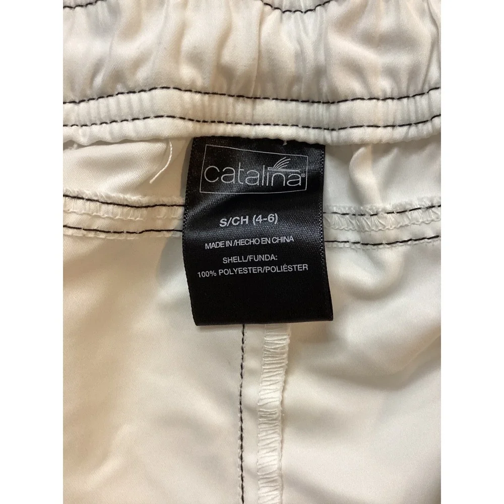 Catalina Womens Board Shorts Arctic White Black Stitch Cargo‎ Pocket